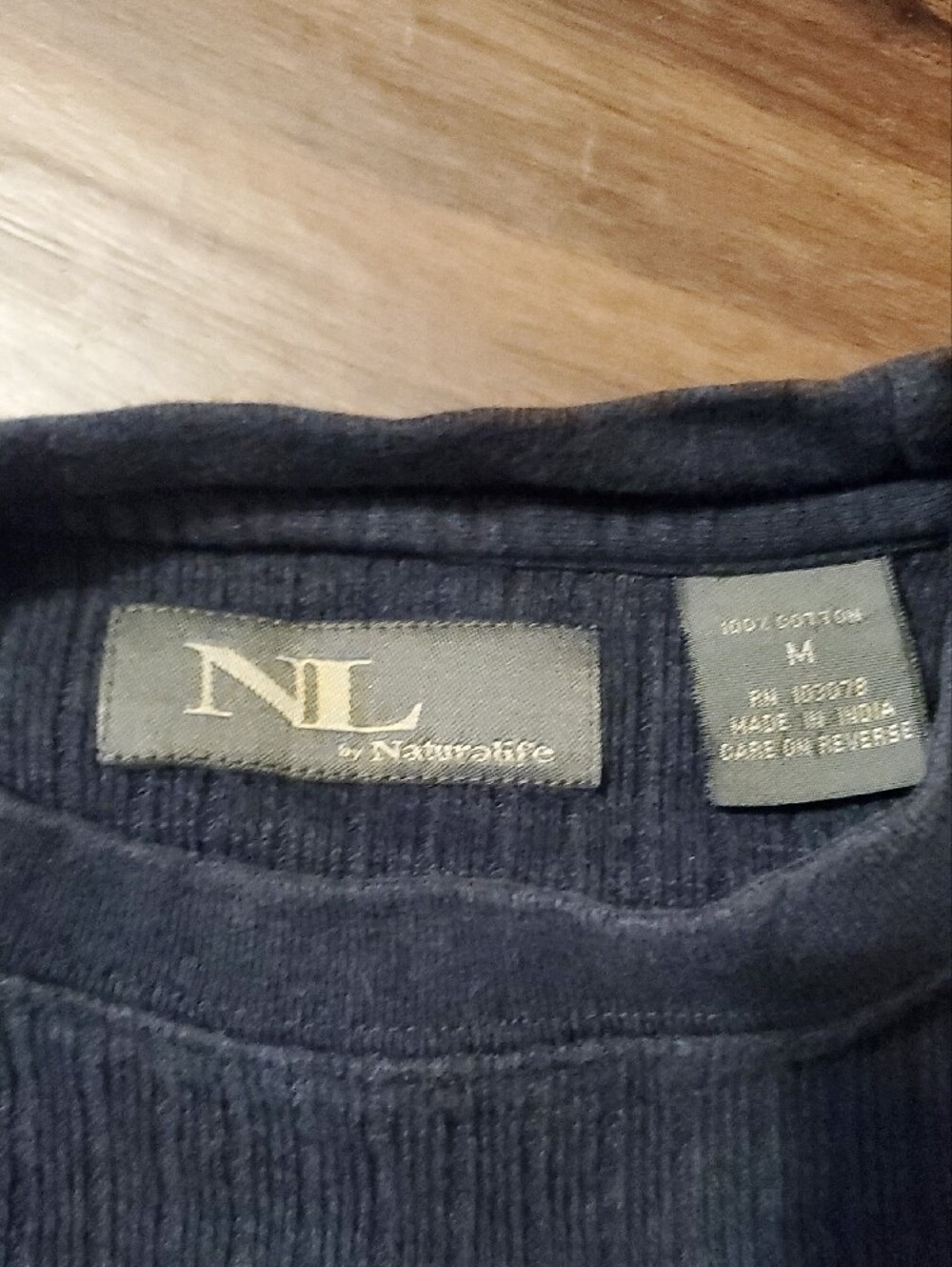 NATURAL LIFE Navy Ribbed Long Sleeve Top - Picture 2 of 6